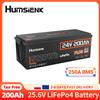 Humsienk Batteria LiFePO4 Humsienk 24V (25.6V) 320AH con BMS integrato da 200A e Bluetooth, al litio ferro fosfato, fino a 15.000 cicli, per roulotte, alimentazione di backup, applicazioni off-grid, barche