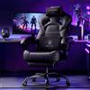 GTPLAYER Sedia da gaming con poggiapiedi, poltrona da gamer regolabile in altezza, capacità di carico 200 kg, braccioli regolabili, cuscini lombari e per la testa, sedia da gaming girevole
