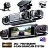 etymoofox 4 Canali 360 ° Dash Cam Registratore Video per Auto DVR Telecamera FHD 1080P Visione Notturna Registrazione in Loop Monitoraggio Parcheggio 24H