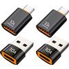 congdi Adattatore USB Type C a USB A 10A per ricarica rapida, convertitore OTG da USB 3.0 a Type C per Macbook, iPad, Huawei, Xiaomi, Samsung