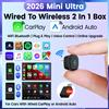 Carlinkit Adattatore Wireless CarlinKit 5.0 Mini Ultra per Android Auto e CarPlay, Connessione Automatica Plug & Play per Auto con CarPlay e Android Auto Cablato, Smart Car Box