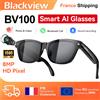BLACKVIEW Occhiali Intelligenti Blackview BV100 AI con Fotocamera 2K HD da 800W Pixel, Chiamate Bluetooth e Assistente Vocale per Android e iOS