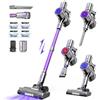 Fixtfixer Aspirapolvere Senza Fili 60KPA/400W, Aspirapolvere a Bastone con Schermo LED Intelligente, Spazzola Anti-Groviglio, Autoportante, 4 Filtri HEPA, Supporto da Parete Incluso, Aspirapolvere Senza Fili