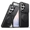 NONE Custodia Protettiva di Lusso con Supporto Magnetico per Samsung S26 S25 S24 S23 S22 Ultra Plus, Protezione Fotocamera Scorrevole, Antiurto