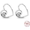 NONE Orecchini a Forma di Cuore con Elefante in Argento Sterling 925, Gioielli da Donna Eleganti per Uso Quotidiano, Regalo d'Amore, Orecchini a Perno alla Moda
