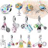 NONE Ciondolo Originale Placcato Argento a Forma di Pallone da Calcio, Badminton, Maglia Sportiva, Globo da Viaggio, Adatto per Braccialetti, Borsa, Portachiavi, Accessorio Regalo Fai da Te per Donna