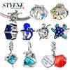 STYFNE Ciondoli Oceanici in Argento 925: Delfino, Tartaruga, Stella Marina, Polpo - Perline per Bracciali, Borse, Portachiavi, Ciondoli Fai da Te, Gioielli Estivi, Regalo per le Vacanze