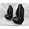 BREMER SITZBEZÜGE Set di 2 coprisedili per auto, compatibili con Smart Fortwo 453, per conducente e passeggero dal 2014, colore: nero/grigio