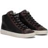 Crime London, High Top Essential, Scarpe Sneaker Zip Pelle, Moda Fashion Vintage (Black Brown Grey, Sistema Taglie Calzature EU, Adulto, Numero, Media, 44)