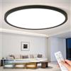 OTREN Plafoniera LED Soffitto Dimmerabile 56W 60CM Lampadario con Telecomando, Modalità Notturna e Memoria, 3000K-6500K, IP44 Impermeabile per Camera da Letto, Soggiorno, Ufficio e Cucina,Nero