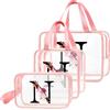 DBPBToU Trasparente Beauty Case Donna, Trousse Trucchi Per Viaggio, Idea Regalo Personalizzata Con Lettere, Regali Donna Per Compleanno (N)