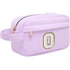 Toozen Borsa per cosmetici per donna Personalizzata Iniziale, Pochette Trucchi Viaggio con Tasca Interna, Trousse Trucchi Organizer Cosmetici, Regalo Compleanno Natale Ideale per Donne Ragazze Amic Viola O