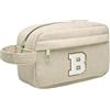Toozen Borsa per cosmetici per donna Personalizzata Iniziale, Pochette Trucchi Viaggio con Tasca Interna, Trousse Trucchi Organizer Cosmetici, Regalo Compleanno Natale Ideale per Donne Ragazze Amic BeigeB