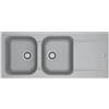 EffeZeta Lavello 2 vasche Franke KID621BE con gocciolatoio reversibile 116x50 cm. grigio