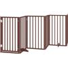 vidaXL Cancello Cani Porta Pieghevole Marrone 9 Pannelli 450cm Pioppo