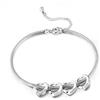 Presentimental Bracciale Personalizzato Donna con Pietra Portafortuna Bracciale Cuore con Nomi Bracciale Regolabile in Acciaio Inossidabile Regalo per Mamma Moglie Fidanzata Figli (argento-4 nome)