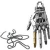 Vnnigmn Collana meccanica a mano, articolazione delle dita mobili, ciondolo a forma di mano di robot steampunk, portachiavi per uomo e donna, Misura unica, Metallo, metallo.
