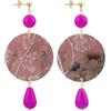 Lebole Maison Lebole Gioielli Orecchini The Circle da Donna Fiore e Uccellini Classico Fucsia