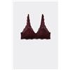 Tezenis Reggiseno Triangolo In Pizzo Riciclato Havana Donna Rosso