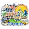 Quwsne Magnete da frigorifero per Tirana Albania, souvenir da viaggio, regali turistici 3D classici monumenti fatti a mano, decorazione per la casa -2459