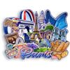 Quwsne Magnete da frigorifero Parigi Francia magnete da frigorifero souvenir di viaggio città regali turistici 3D classici monumenti artigianali fatti a mano decorazione domestica -1313, QS-WC-1313