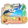 Quwsne Calamita per frigorifero Pescara Italia, souvenir da viaggio in città, regali turistici, 3D, monumenti classici, artigianato fatto a mano, decorazione per la casa, 1110, QS-CYT-1110