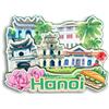 Quwsne Magnete da frigorifero Hanoi Vietnam magnete da frigorifero souvenir di viaggio città regali turistici 3D classici punti di riferimento artigianali fatti a mano decorazione della casa 1980