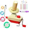 RRigo Avvolgitore per palline di filato, avvolgitore manuale per lana a sfera in fibra di filato Swift a mano per famiglia + 1PS forbici+1 Set 4 Taglia pompon + 20PCS plastic pin buckle