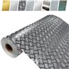 DecoMeister Pellicola Adesiva per Mobili 45x100 cm - Carta Adesiva Effetto Metallico per Rinnovare Porte, Tavoli e Scaffali - Pellicola Decorativa Lavabile in PVC - Scacchiera argento lucido