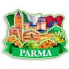 Quwsne Magnete per frigorifero Parma Italia, souvenir da viaggio in città, regali turistici, 3D, monumenti classici, artigianato fatto a mano, decorazione per la casa -1312, QS-WC-1312