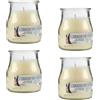 Etrexonline Set 4 Candele Profumate Dolce Cocco in Vetro 7x6cm, Candele Profumate 24 Ore di Combustione