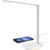 BIENSER Lampada da tavolo, lampada da tavolo a LED, 5 colori x 10 livelli di luminosità dimmerabile, 600LM lampada da lettura, funzione di ricarica USB, luce notturna, funzione di memoria, controllo