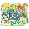 Quwsne Magnete da frigorifero Bali Indonesia Magnete da frigorifero souvenir da viaggio in città regali turistici 3D classici punti di riferimento artigianali fatti a mano decorazione per la casa 1958