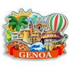 Quwsne Magnete da frigorifero Genova Italia magnete da frigorifero souvenir da viaggio in città regali turistici 3D classici punti di riferimento artigianali fatti a mano decorazione domestica -1280