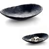 Rainway Portachiavi ovale, ciotola decorativa, colore nero, pratica custodia per chiavi, decorazione moderna, per corridoio, chiavi, gioielli, monete, 19,4 x 12,6 x 4,2 cm