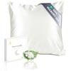 townssilk Federa seta cuscino,100% naturale seta di gelso 19momme,doppia faccia,benefica per capelli e pelle,ipoallergenica,cerniera nascosta,1 pz,80x80cm,Naturalwhite