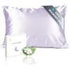 townssilk Federa seta cuscino,100% naturale seta di gelso 19momme,doppia faccia,benefica per capelli e pelle,ipoallergenica,cerniera nascosta,1 pz,40x70cm,Lavender