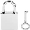Leeadwaey 1pc mini lucchetti quadrati serratura chiave argento