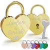WolunLi Lucchetto a forma di cuore con incisione personalizzata, con chiavi per ponte, anniversario, matrimonio, San Valentino, regalo per coppie, lui, lei, marito, moglie