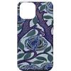 Vintage Revisited Press Custodia per iPhone 12 Pro Max Motivo Art Deco floreale viola e blu