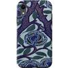 Vintage Revisited Press Custodia per iPhone XR Motivo Art Deco floreale viola e blu
