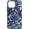Vintage Revisited Press Custodia per iPhone 16 Pro Max Motivo Art Deco floreale viola e blu