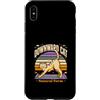 Downward Pose Funny Retro Art Custodia per iPhone XS Max Gatto verso il basso Forma Naturale Yoga Retro Tramonto
