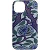 Vintage Revisited Press Custodia per iPhone 14 Motivo Art Deco floreale viola e blu