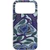 Vintage Revisited Press Custodia per iPhone 17 Pro Max Motivo Art Deco floreale viola e blu