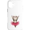 Whimsical Cub Creations Custodia per iPhone 16 Plus Carino Orso Ballerina Danza Rosa Tutu Acquerello