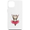 Whimsical Cub Creations Custodia per iPhone 13 Carino Orso Ballerina Danza Rosa Tutu Acquerello