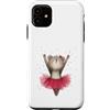 Whimsical Cub Creations Custodia per iPhone 11 Carino Orso Ballerina Danza Rosa Tutu Acquerello