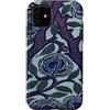 Vintage Revisited Press Custodia per iPhone 11 Motivo Art Deco floreale viola e blu