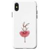 Graceful Critter Prints Custodia per iPhone X/XS Adorabile Bunny Ballerina Acquerello Danza Amante